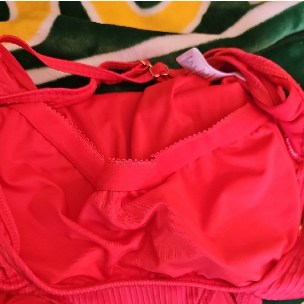 COPY: NWOT MICHAEL Michael Kors Coral Color One-Piece Swimsuit Size 6 - Picture 5 of 8